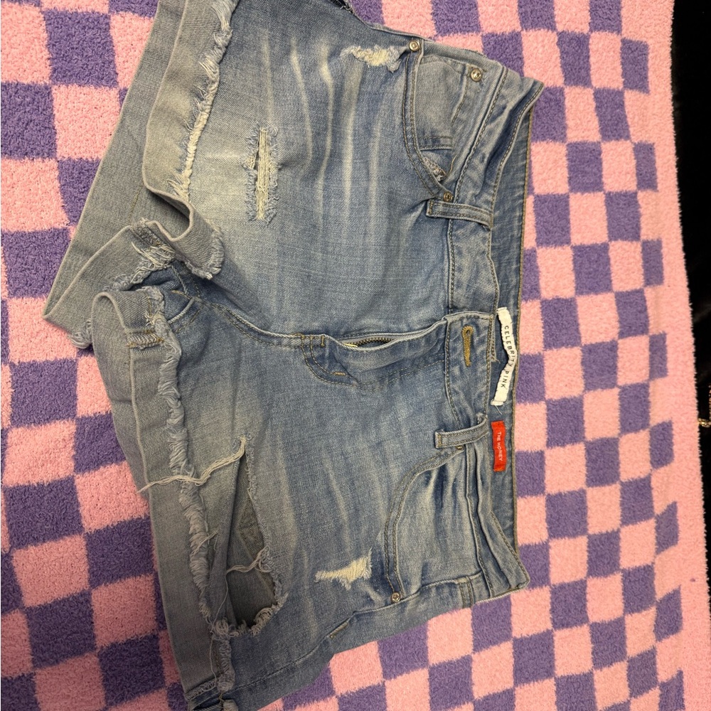 Celebrity Pink Light Blue Denim Shorts
